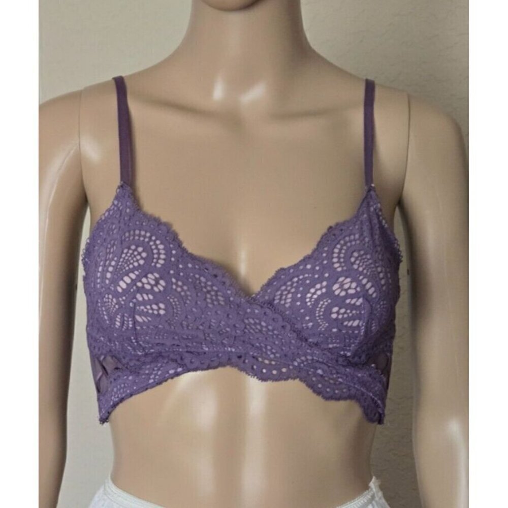 Victoria's Secret Dream Angels Faux Wrap Lace Bralette Wireless purple size S
